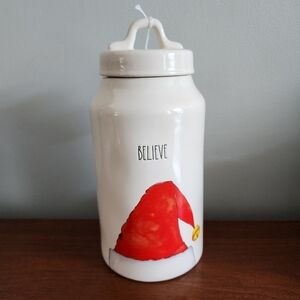 Rae Dunn new Christmas holiday cermaic "Believe" Jar